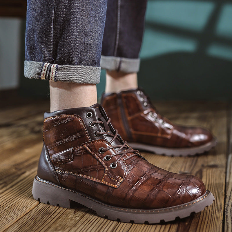 Herren-Stiefel im Retro-Stil mit Reißverschluss