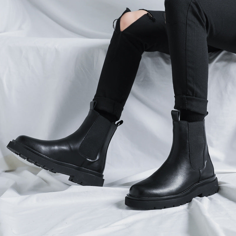Herren-Chelsea-Stiefel, gefüttert, britischer Stil