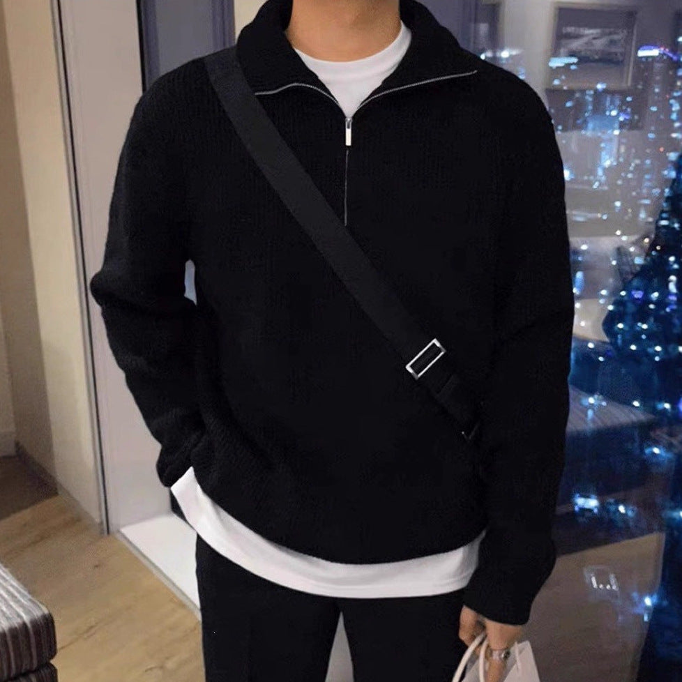 Stilvoller Strickpullover mit Reißverschluss