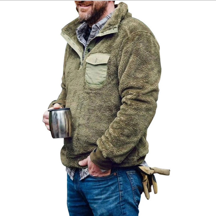 Herren-Sweatshirt, gefüttert, einfarbig