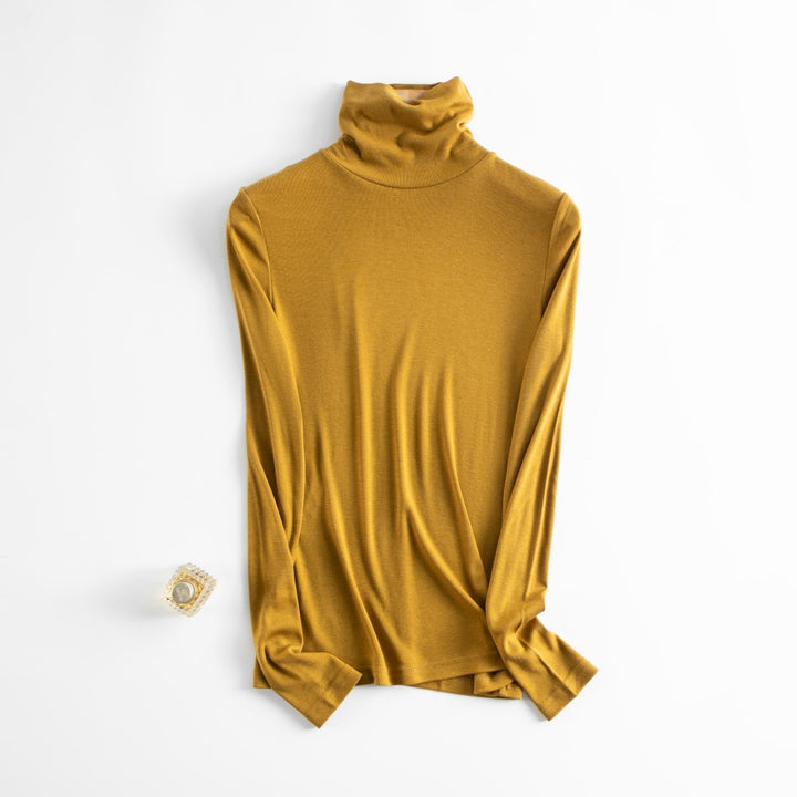 Eleganter Damen-Rollkragenpullover aus Seidenmischung