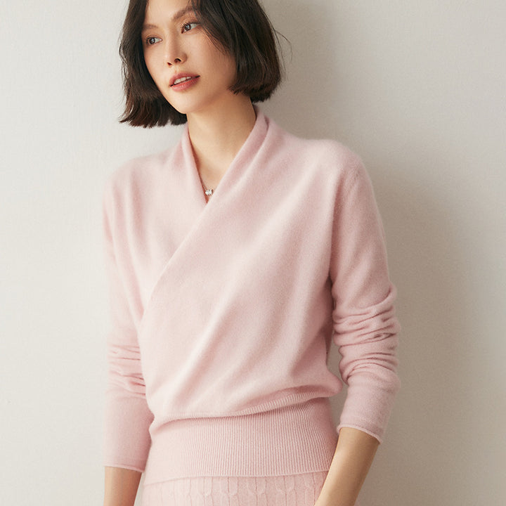 Damen-Strickpullover mit V-Ausschnitt