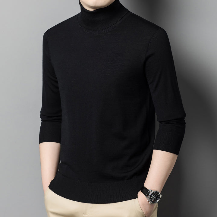 Herren-Wollpullover, 100% Wolle, Rollkragen, maschinenwaschbar