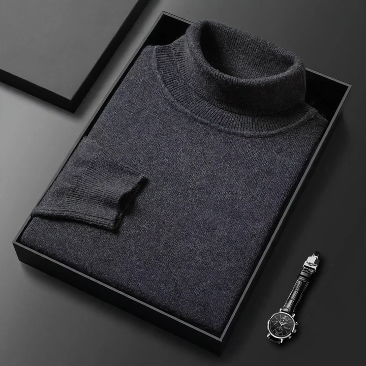 Herren-Kaschmirpullover mit Stehkragen