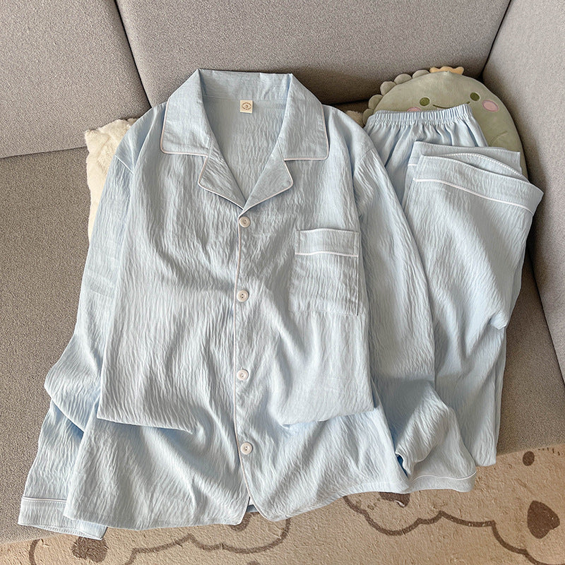 Herren-Pyjama-Set aus Baumwollmusselin, atmungsaktiv