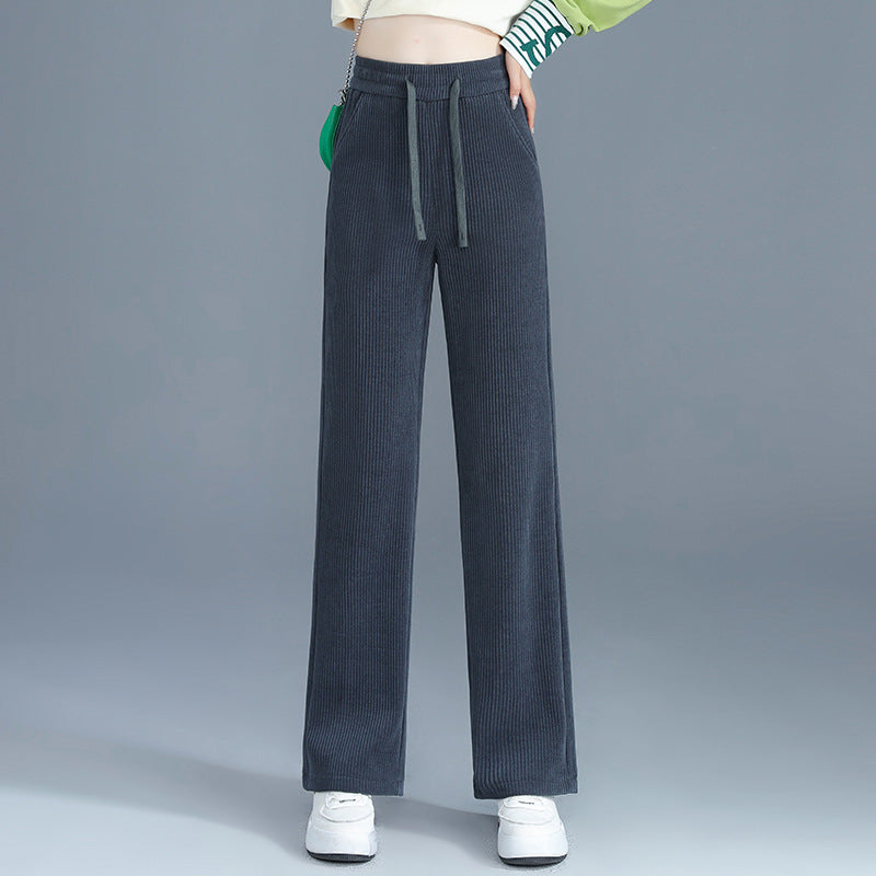 Gefütterte Cord-Hose mit hoher Taille