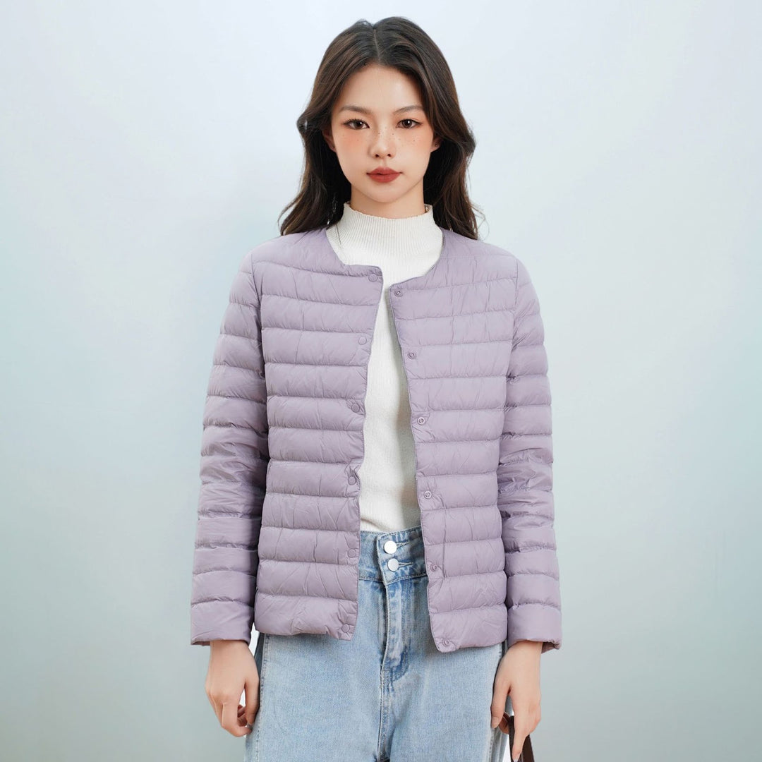 Leichte Damen-Daunenjacke, schlichtes Design