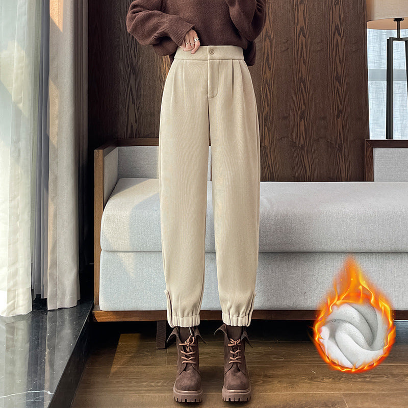 Damen-Freizeithose aus Chenille, gefüttert