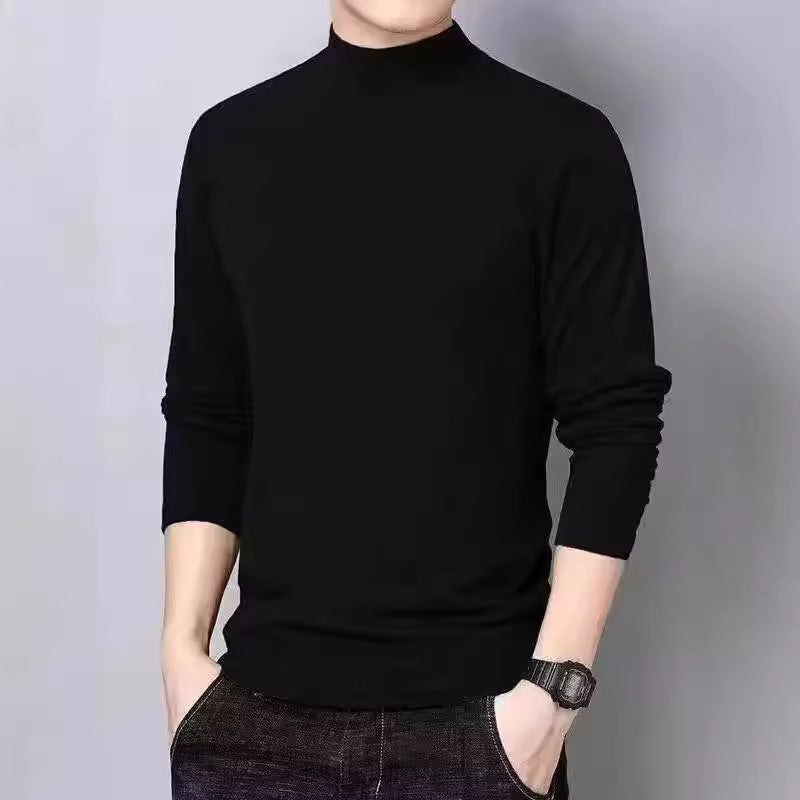 Herren-Langarmshirt mit Stehkragen, gefüttert