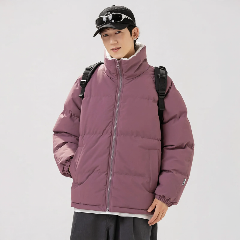Unisex-Winterjacke, Lammfleece, gefüttert, warm