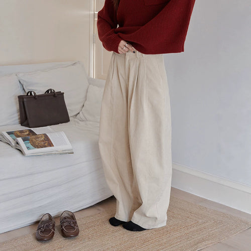 Retro-Cordhose, locker geschnitten, Damen