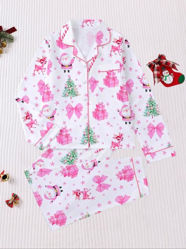 Weihnachts-Schlafanzug-Set aus Flanell S 81333