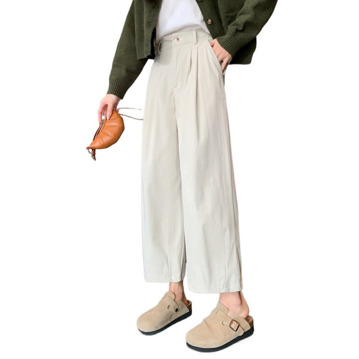 Damen Cordhose, High-Waist, weit geschnitten