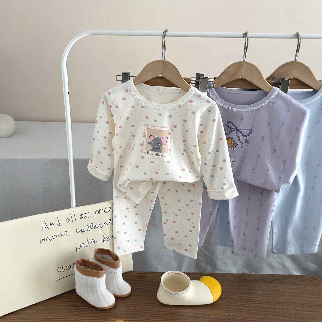Kinder-Schlafanzug-Set, Baumwollmischung, verschiedene Muster