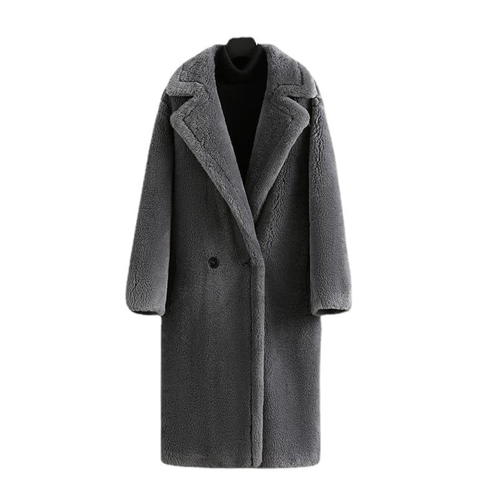 Teddy-Mantel mit Reverskragen, Damen