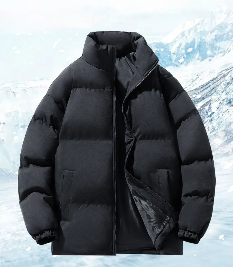 Gefütterte Herren-Winterjacke mit Stehkragen