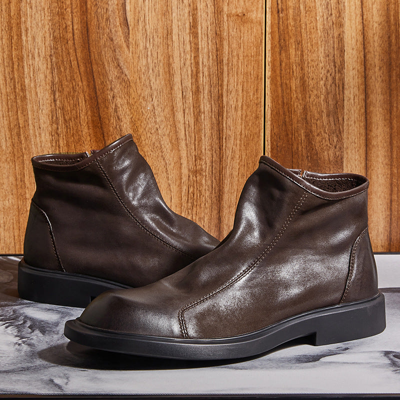 Herren Chelsea-Stiefel aus Rindsleder, flacher Absatz