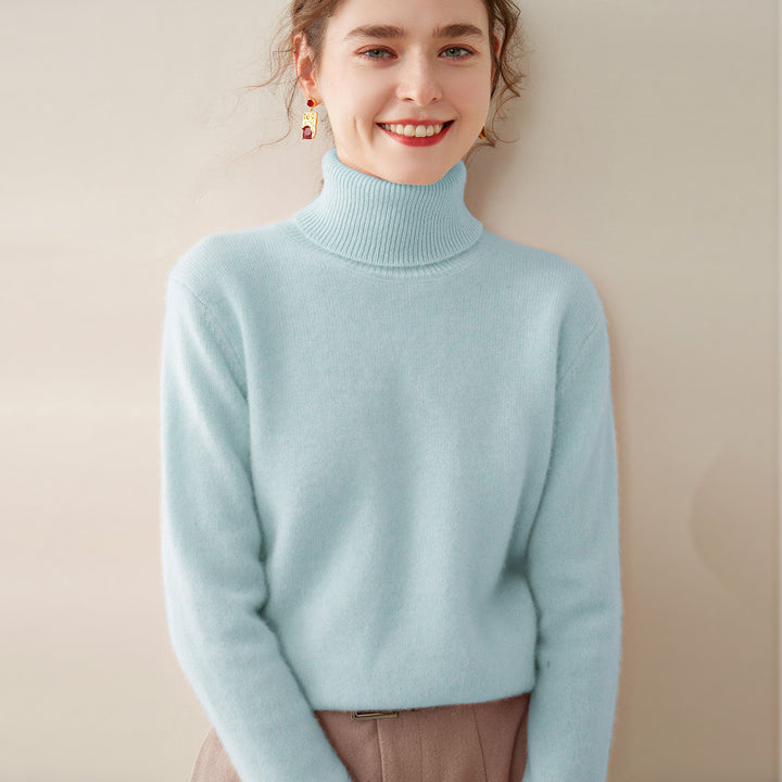 Damen Rollkragenpullover aus 100% Kaschmir, warm