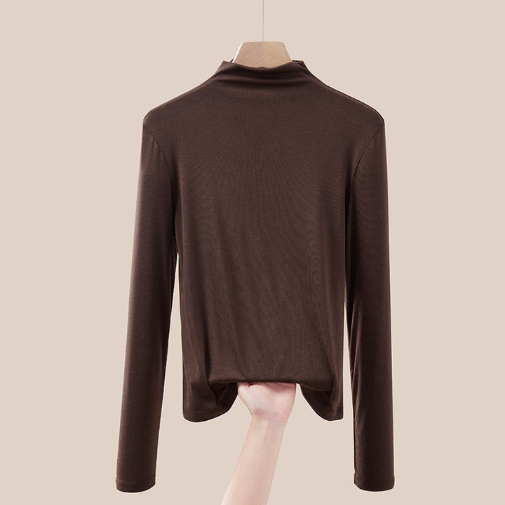 Dünner Damen-Rollkragenpullover, Langarm, Strick