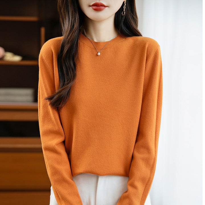 Damen Strickpullover, nahtlos, Rundhalsausschnitt