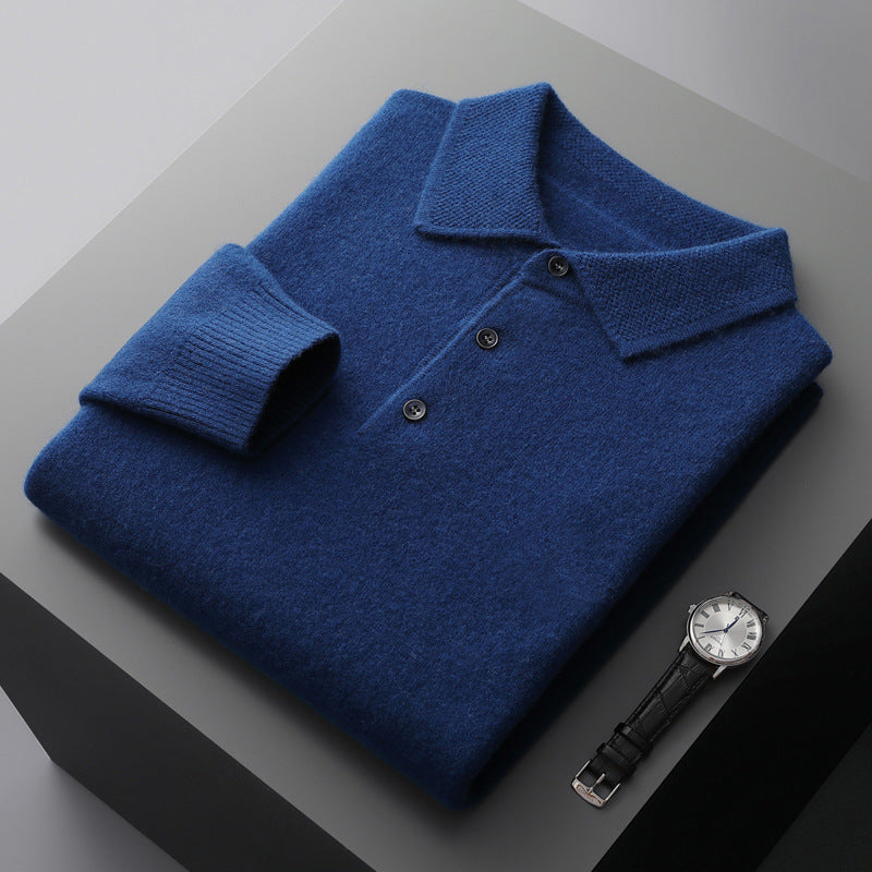 Herren Pullover, Polo-Kragen, Wolle-Kaschmir, Business