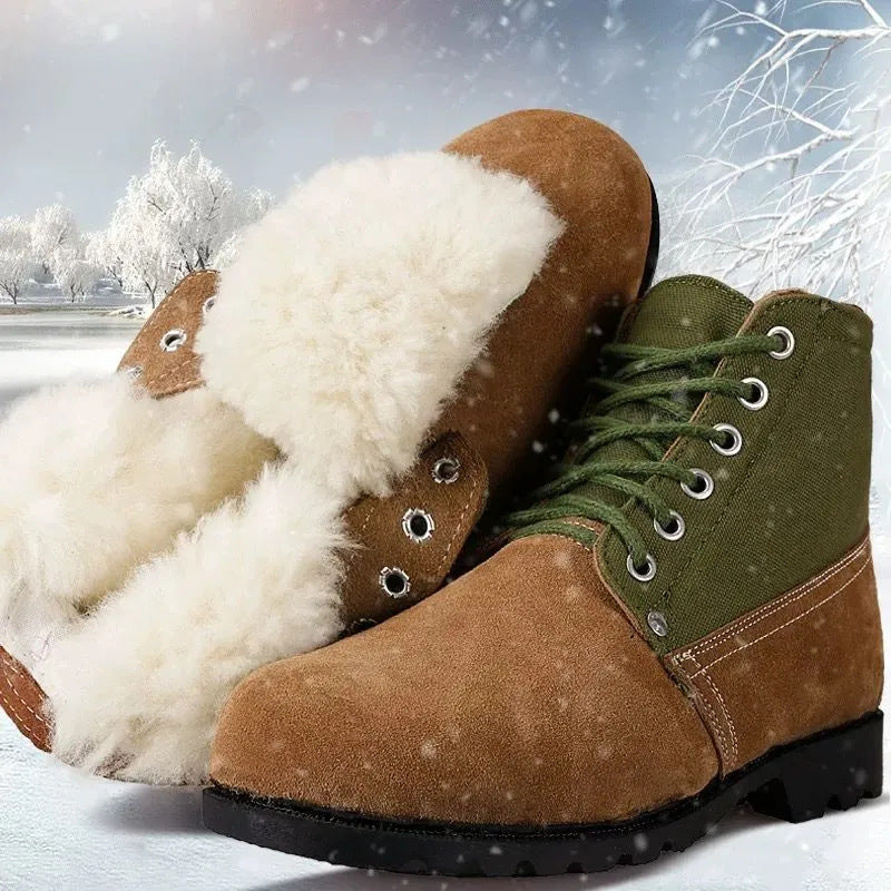 Herren-Winterstiefel aus Wildleder, gefüttert