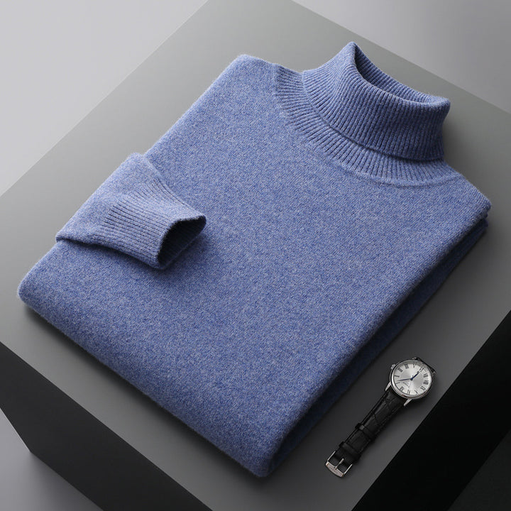 Herren-Rollkragenpullover aus 100% Wolle, große Größen