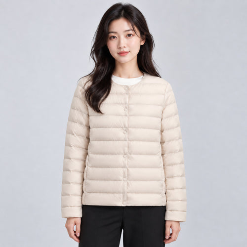 Leichte Damen-Daunenjacke, schlichtes Design