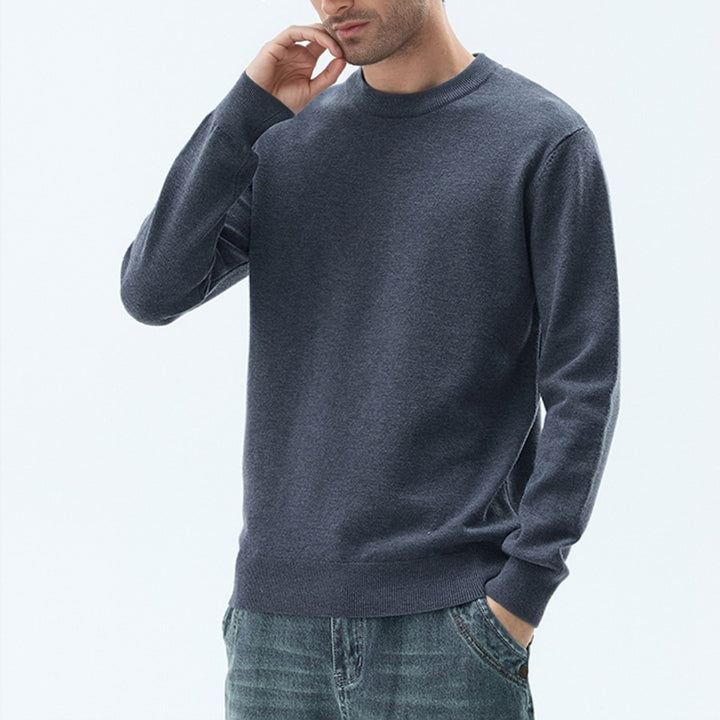 Herren-Wollmischpullover mit Rundhals
