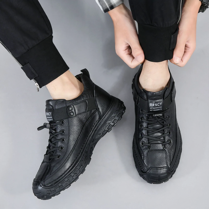 Herren-Winterstiefel aus Leder, gefüttert, wasserdicht