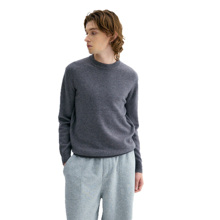 Herren Pullover aus 100% Schafwolle, Stehkragen