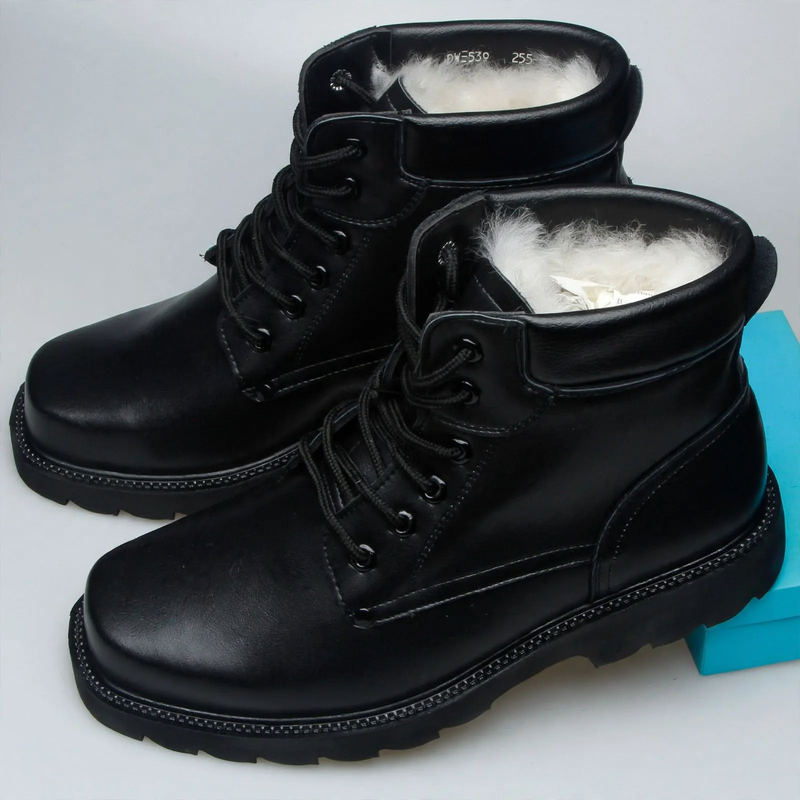 Herren Winterstiefel aus Leder mit Lammfellfütterung