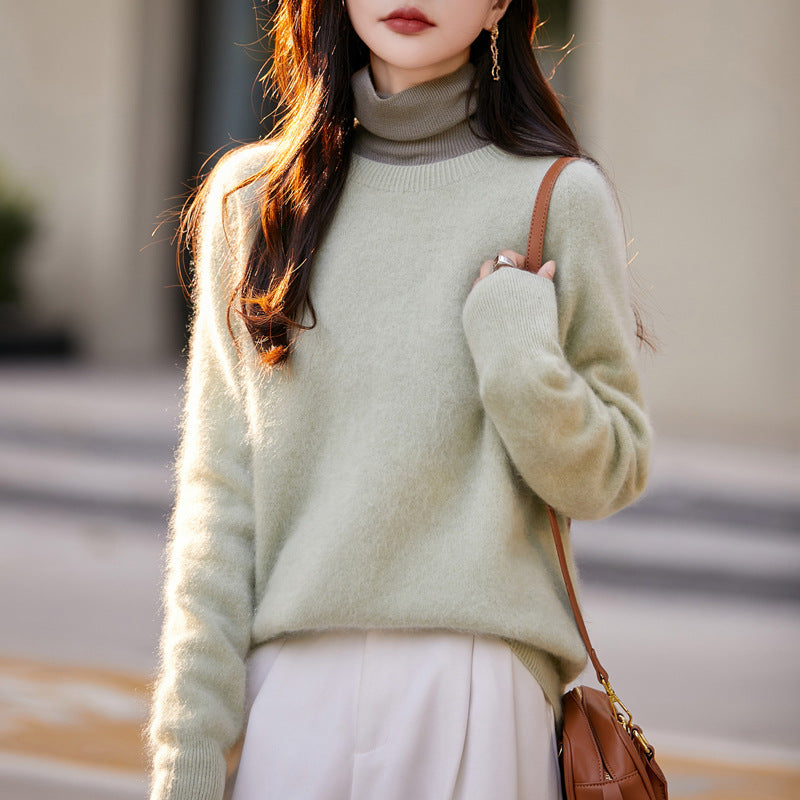 Damen V-Ausschnitt Pullover, weich, gebürstet, Strick