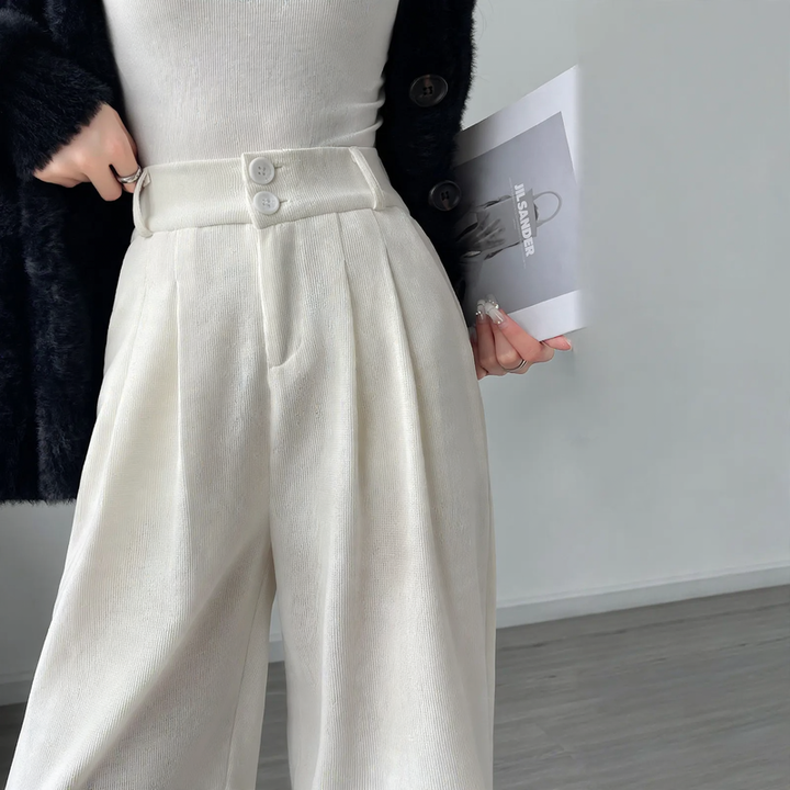 Damen-Cordhose, weit geschnitten, gefüttert