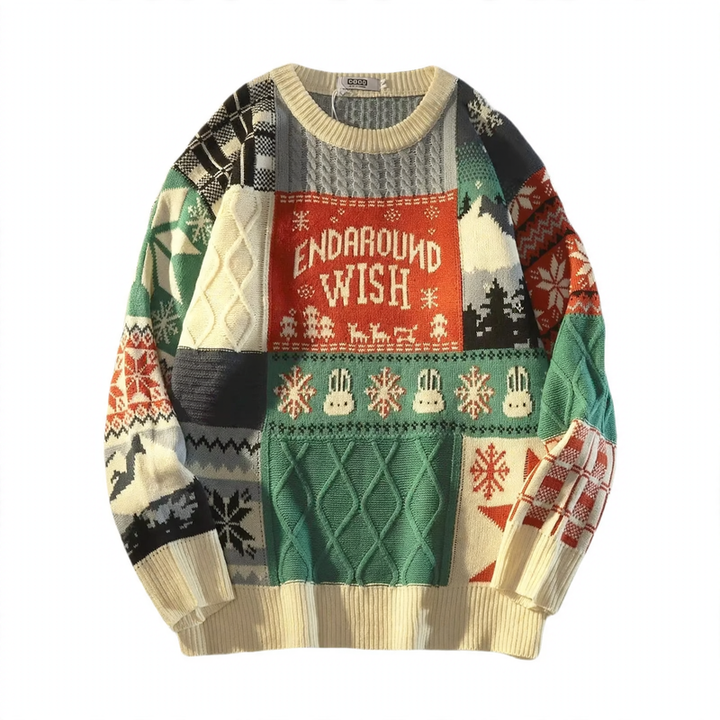 Strickpullover mit Bären-Stickerei