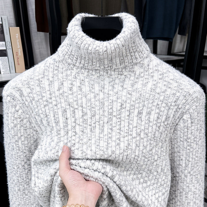 Warmer Herren Rollkragenpullover mit Wollanteil und Futter