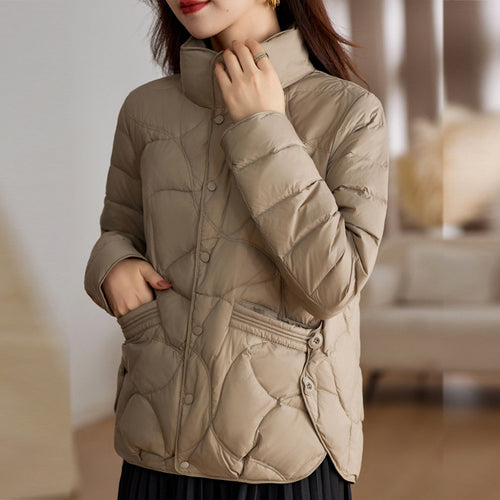 Kurze Damen-Daunenjacke, leicht, modisch