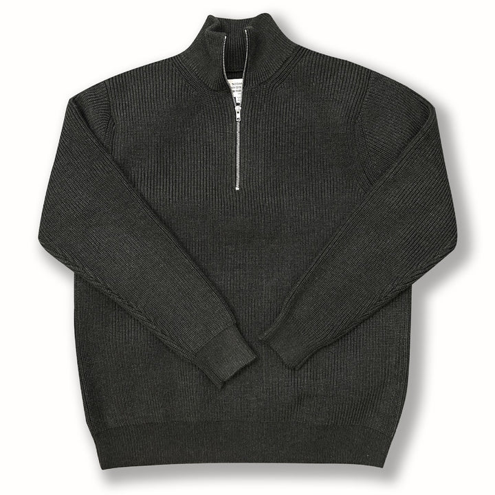 Unisex Strickpullover, Halbreißverschluss, Wollmischung