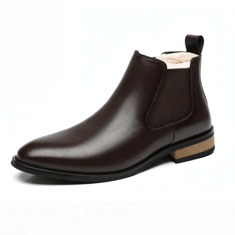 Herren Chelsea-Stiefel aus Leder, spitz zulaufend