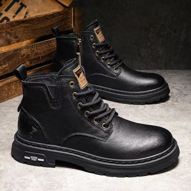 Herren-Stiefel, gefüttert, im Arbeitsstil