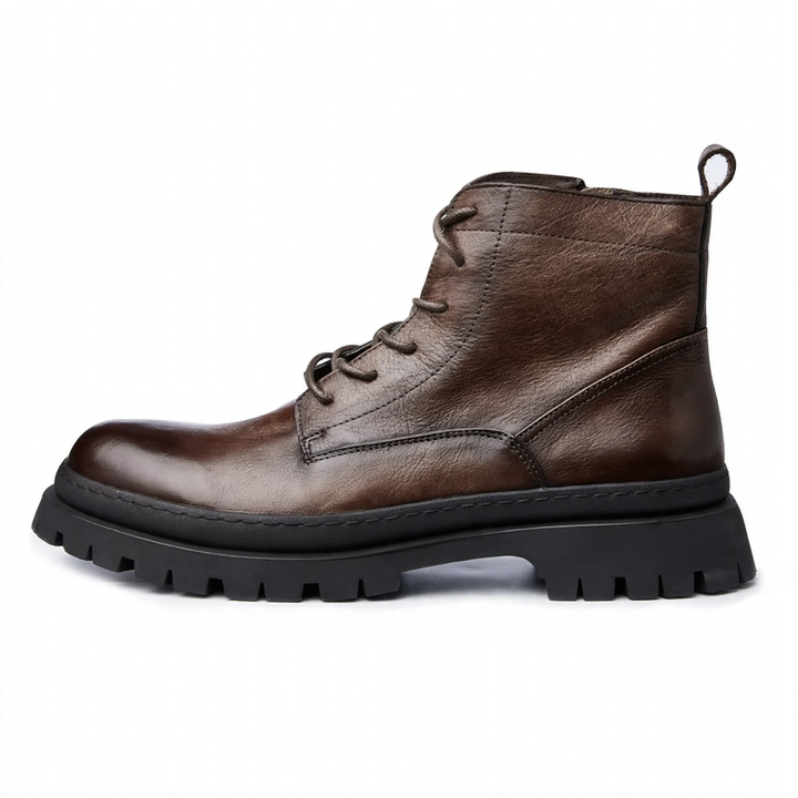 Herren-Schnürstiefel aus Rindsleder im Vintage-Stil