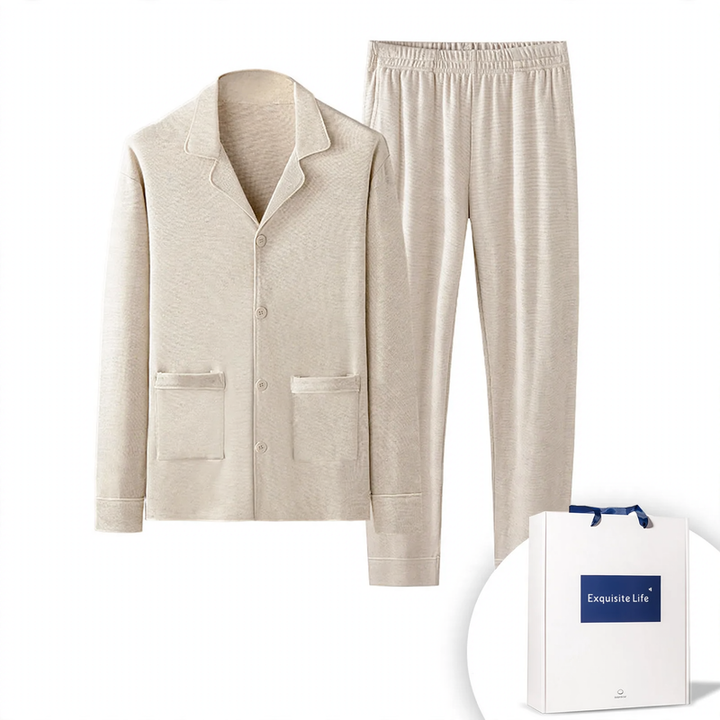 Luxuriöses Herren-Hausanzug-Set, gefüttert