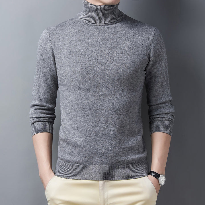 Herren-Kaschmirpullover, halbhoher Kragen, warm