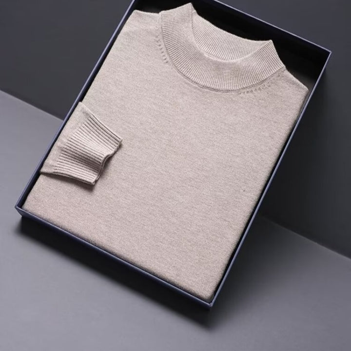 Herren-Wollpullover mit Rollkragen, schlicht und warm