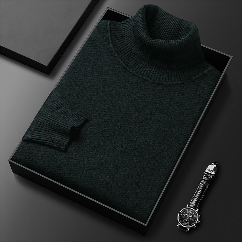 Herren-Rollkragenpullover, elastisch und körperbetont