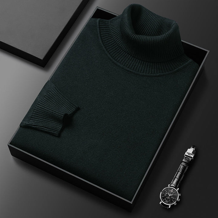 Herren-Rollkragenpullover, elastisch und körperbetont