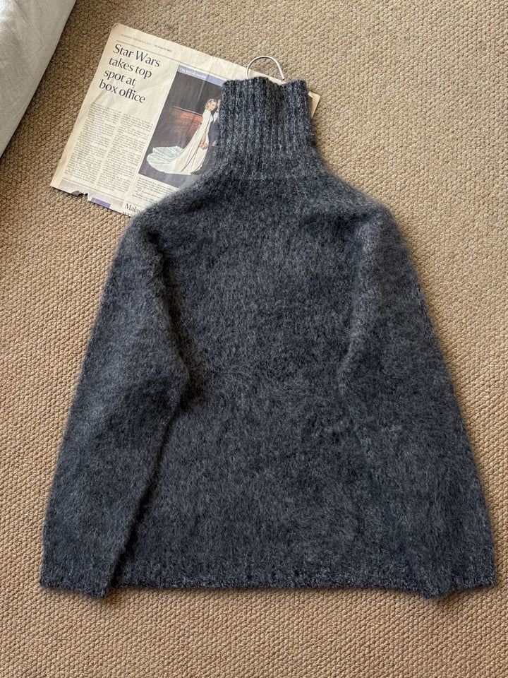 Damen-Rollkragenpullover aus 100% Schafwolle, locker