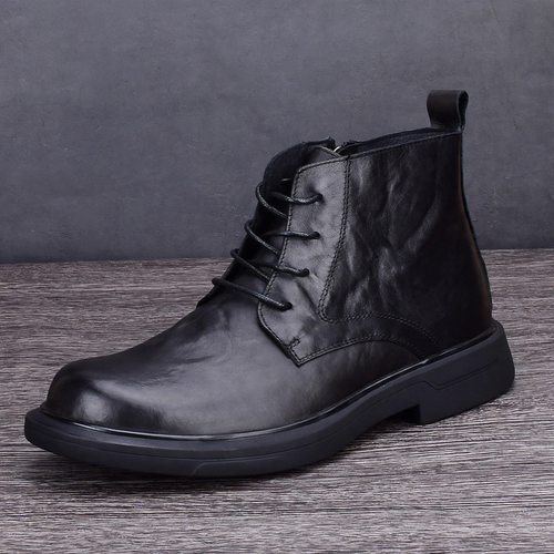 Gefütterte Herren-Lederstiefel für den Winter