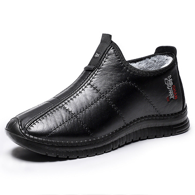 Gefütterte Herren-Lederstiefel, warm