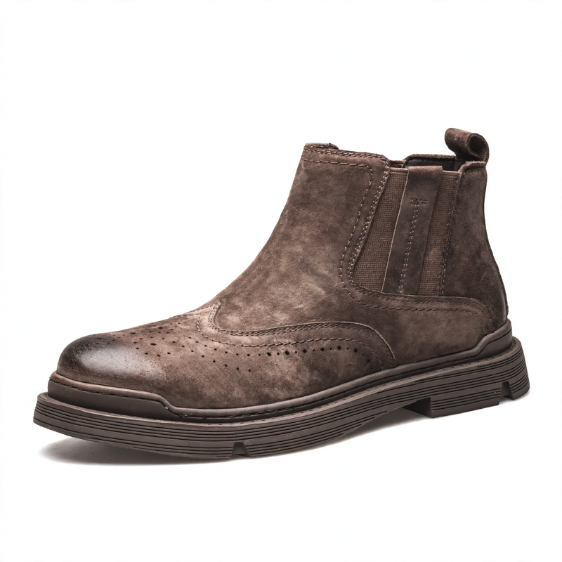 Herren-Chelsea-Boots aus Leder, gefüttert, flach